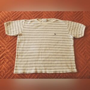 Vintage 1980's Christian Dior terry cloth cropped shirt.  Women's size XL.